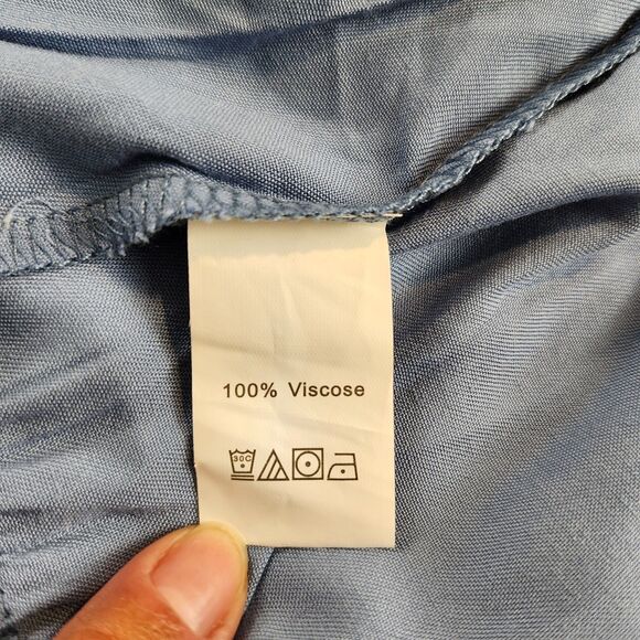 NWT Kirundo Size XL Powder Blue Tiered Maxi Dress Elastic Waist Shower Wedding - Picture 5 of 9